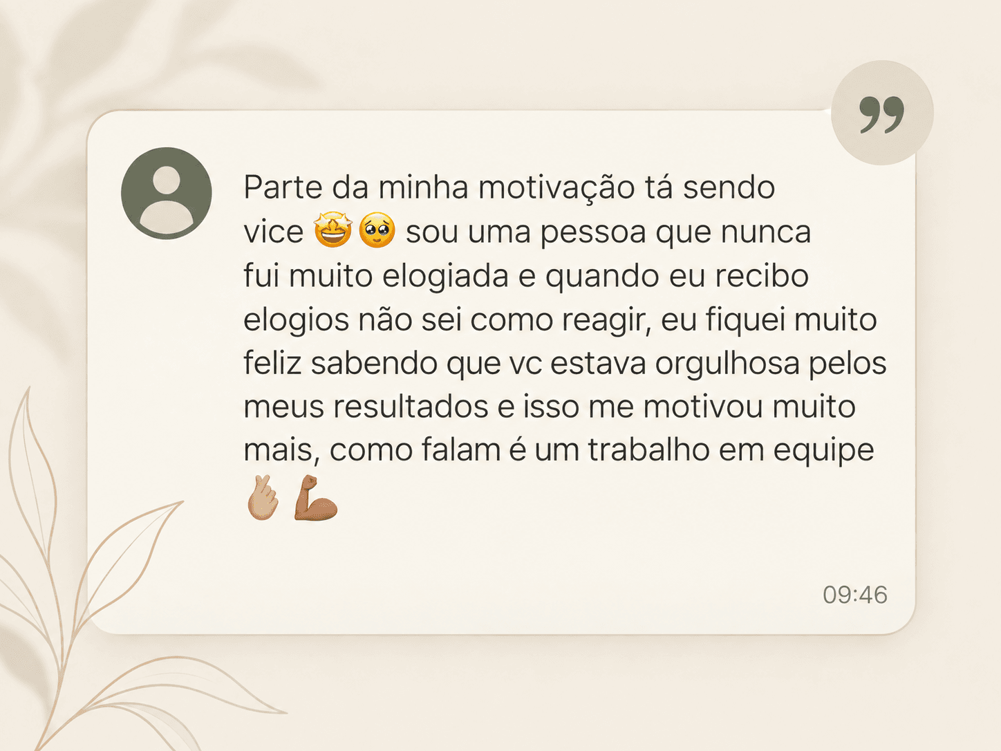 Print de conversa de WhatsApp com depoimento de paciente